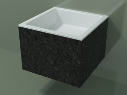 Lavabo de pared (02R122301, Nero Assoluto M03, L 48, P 48, H 36 cm)