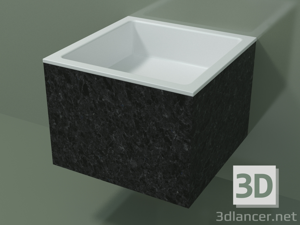 3d model Lavabo de pared (02R122301, Nero Assoluto M03, L 48, P 48, H 36 cm) - vista previa