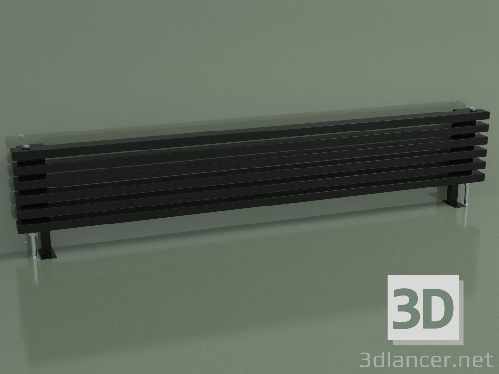 3d model Horizontal radiator RETTA (6 sections 1800 mm 60x30, glossy black) - preview