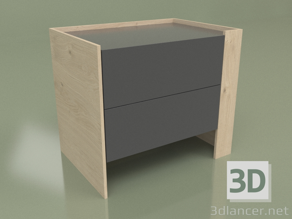 modello 3D Comodino CN 200 (Champagne, Antracite) - anteprima