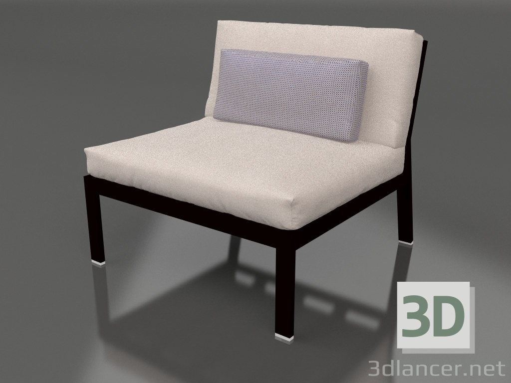 3d model Módulo sofá, sección 3 (Negro) - vista previa