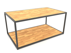 Table basse rectangulaire à deux niveaux (BOIS, 100X60X50)