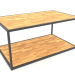 3d model Two-level rectangular coffee table (WOOD, 100X60X50) - preview