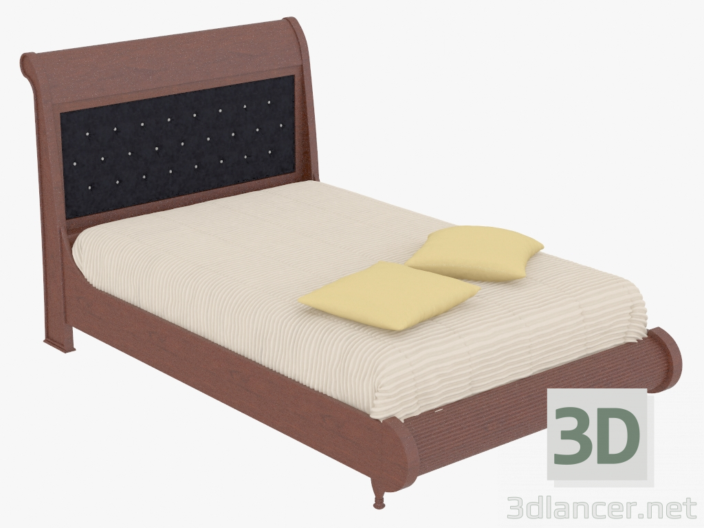 3D Modell Doppelbett mit einem Einsatz von einer Haut in einem Kopfteil - Vorschau