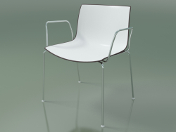 Chair 0201 (4 legs, with armrests, two-tone polypropylene)