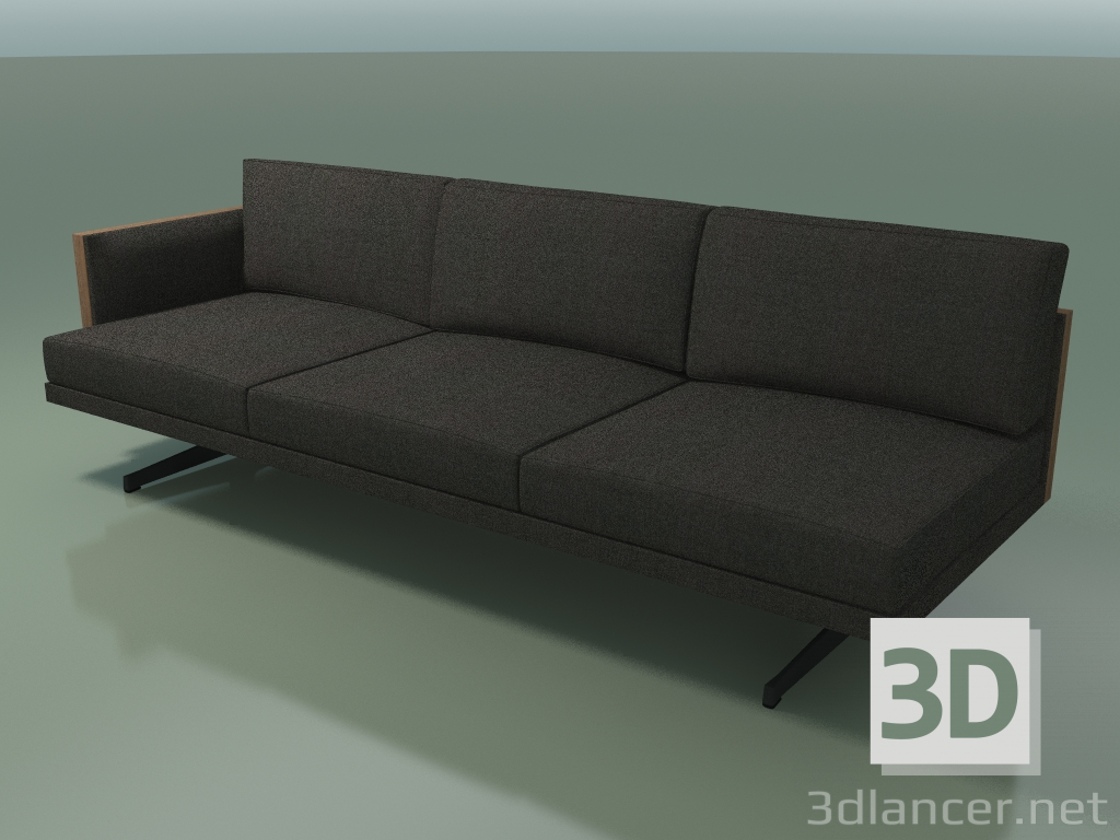 3d model End module 5246 (right armrest, H-legs, Walnut) - preview