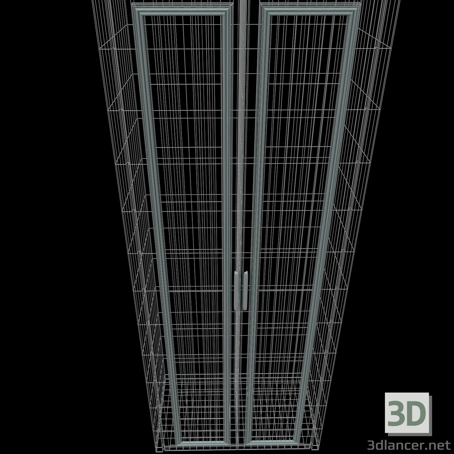 modello 3D di Armadio con due specchi comprare - rendering