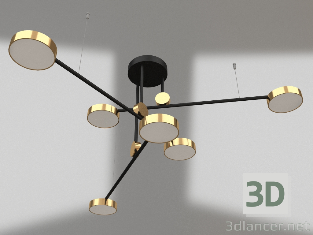 modello 3D Lampadario Rapis bronzo (07647-6.20) - anteprima