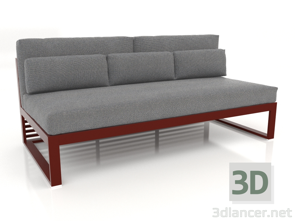 3d model Sofá modular, sección 4, respaldo alto (Rojo vino) - vista previa