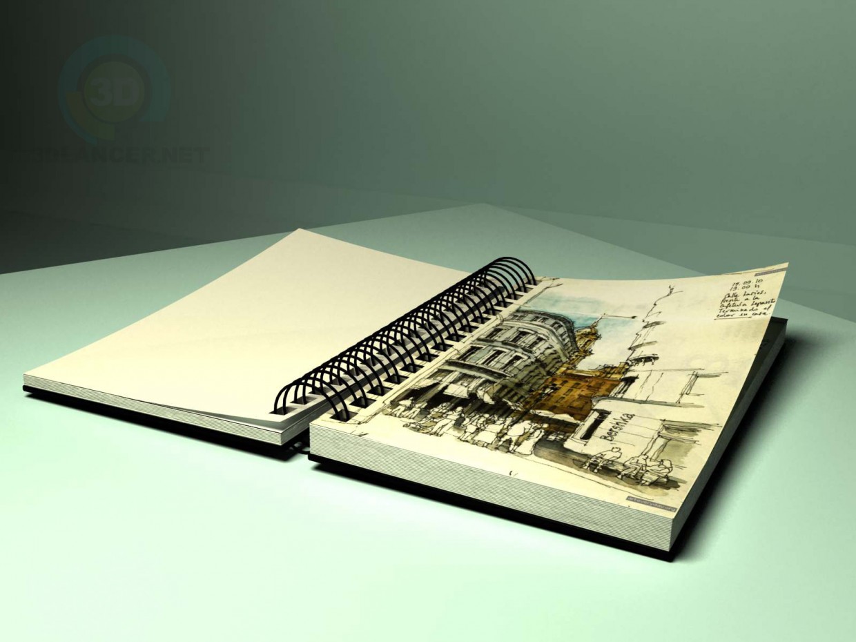 modello 3D Notebook - anteprima