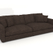 3d model 3-seater sofa Sense (Espresso) - preview