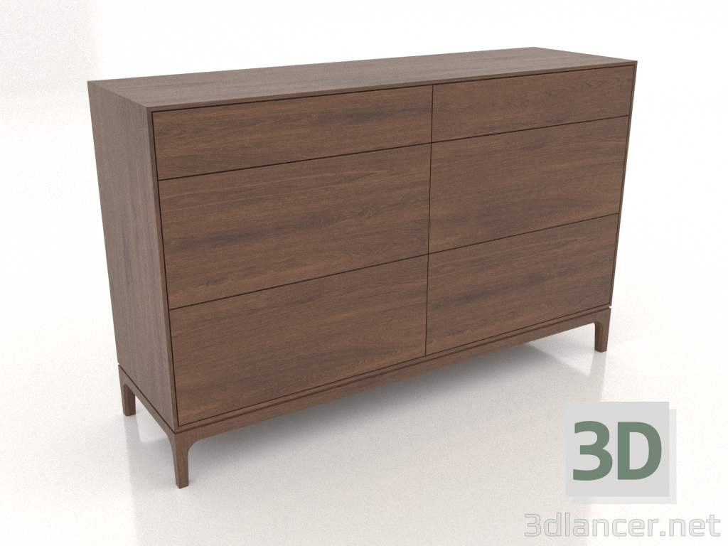 3d model Cómoda FARGO 1500x450x950 mm (roble tabaco) - vista previa 3d model Cómoda FARGO 1500x450x950 mm (roble tabaco) - vista previa