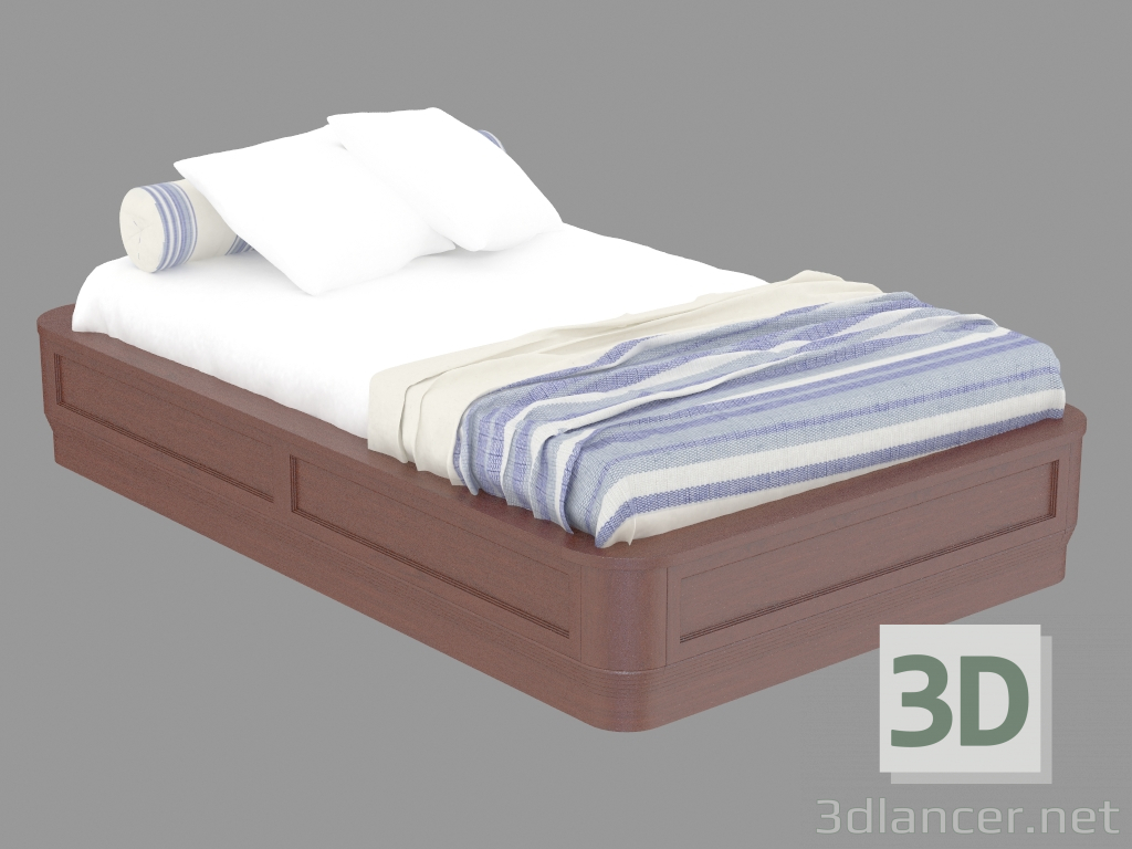 3d model Double bed with the theme of the sea - preview