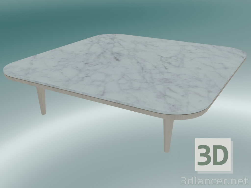 3d модель Стол кофейный Fly (SC11, 120х120 Н 32cm, White oiled oak base with honed Bianco Carrara marble table – превью