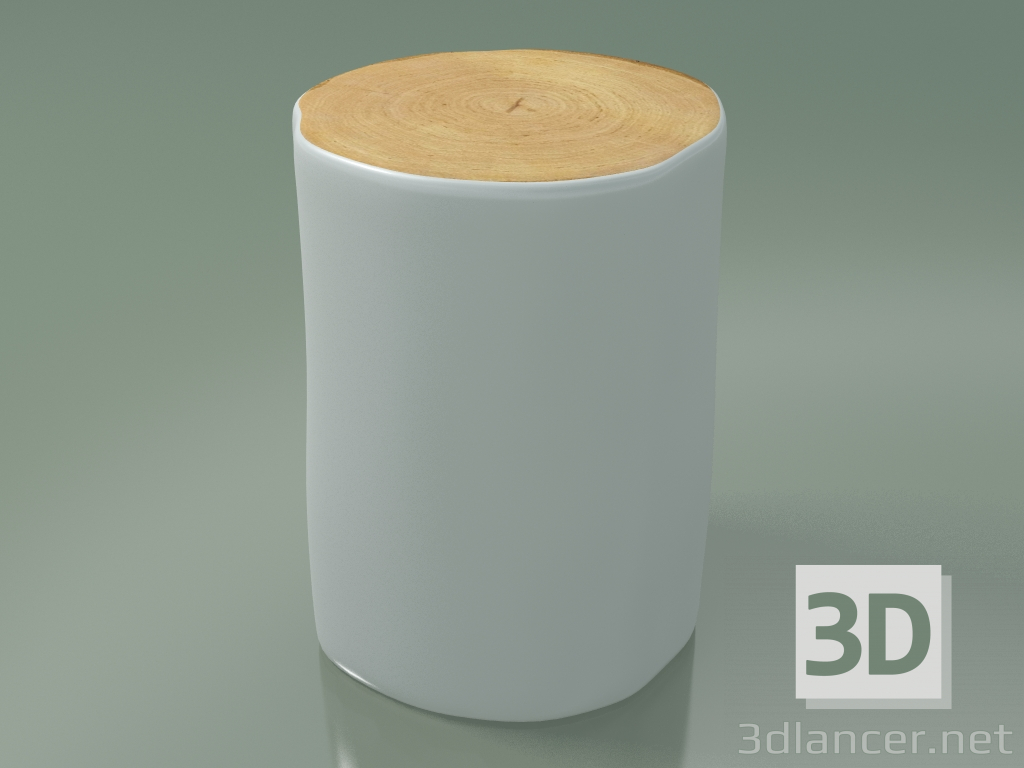 3d model Tronco de sección de haya (L, blanco brillante) - vista previa