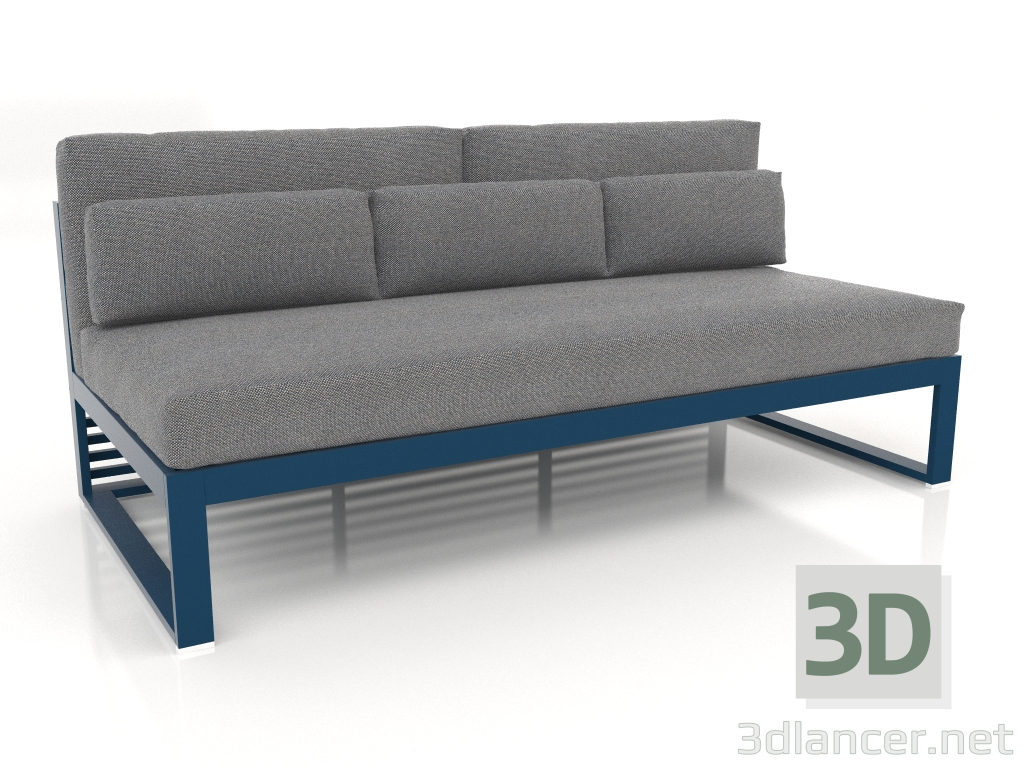 Modelo 3d Sofá modular, seção 4, encosto alto (azul cinza) - preview