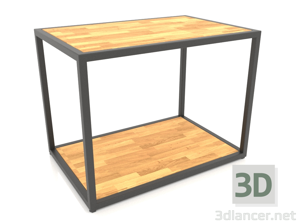 3D Modell Rechteckiger Couchtisch mit zwei Ebenen (HOLZ, 60X40X44) - Vorschau