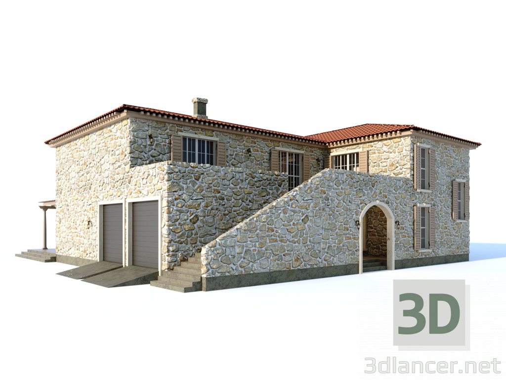 modello 3D di Villa in stile mediterraneo comprare - rendering