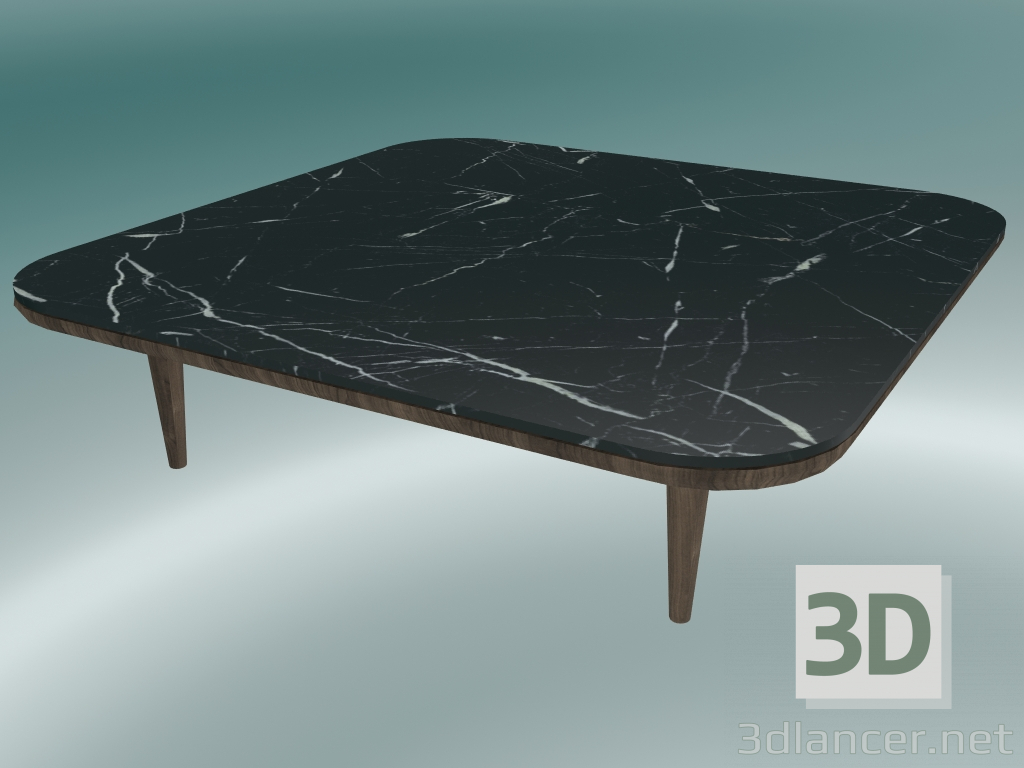 modèle 3D Table basse Fly (SC11, 120x120 N 32cm, piètement en chêne huilé fumé et plateau en marbre poli Nero - preview