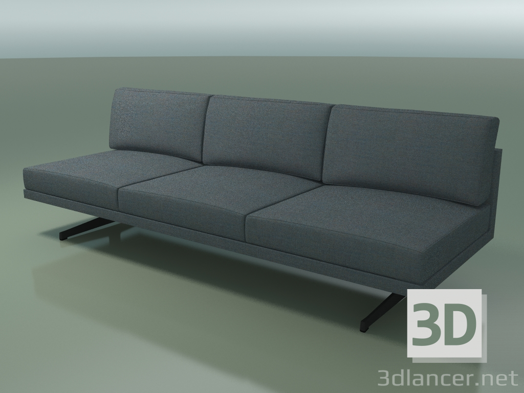 3d model Módulo central 5248 (patas en H, tapicería sólida) - vista previa