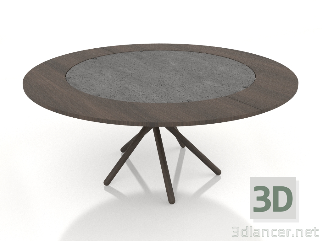 modello 3D Tavolo da pranzo Hector 120 (Extra Foglie Scuro 120 - 170) - anteprima