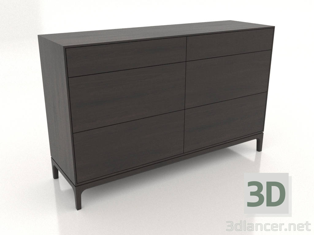 modèle 3D Commode FARGO 1500x450x950 mm (chêne wengé) - preview