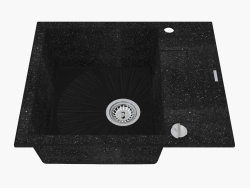 Sink, 1 bowl with draining board - graphite Rapido (ZQK 211A)