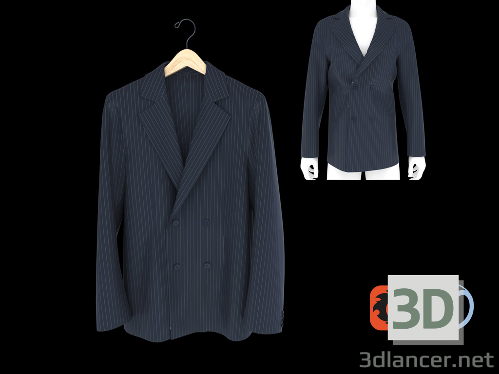 3d Men's classic jacket model buy - render