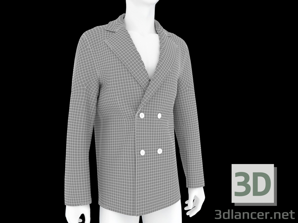 3d Men's classic jacket model buy - render