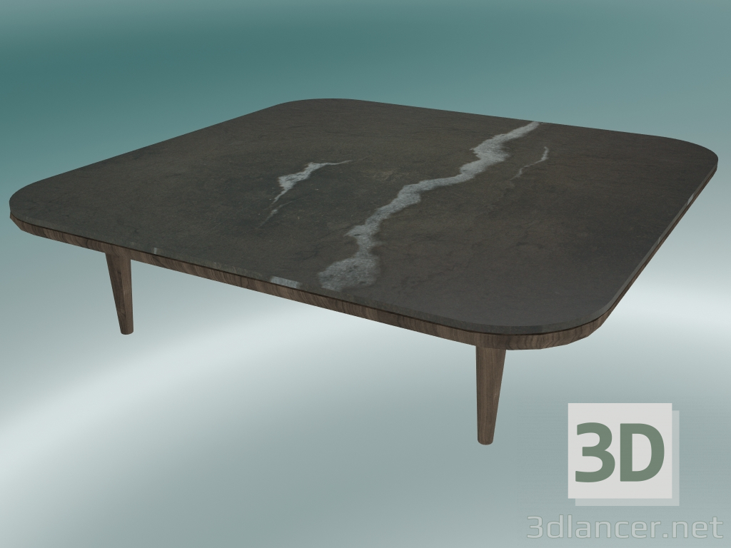 modello 3D Tavolino Fly (SC11, 120x120 N 32cm, base in rovere oliato fumé con piano in marmo Pietra di Fossena - anteprima