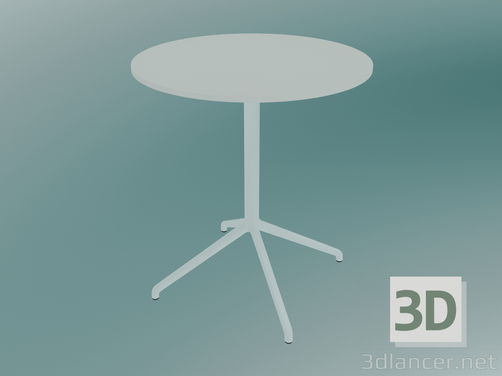 Modelo 3d Mesa de centro de café (Ø65, H 73 cm, Branco) - preview