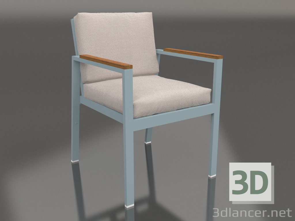 modello 3D Sedia da pranzo (grigio blu) - anteprima