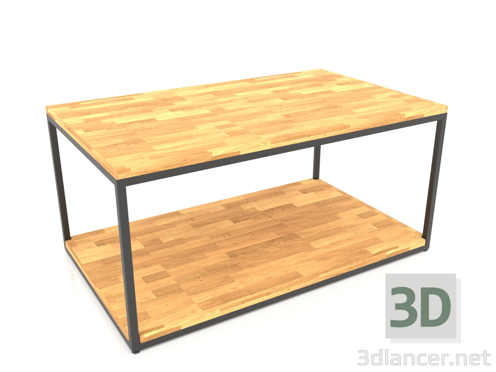 3d model Two-level rectangular coffee table (WOOD FLOOR, 100X60X50) - preview