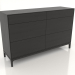3 डी मॉडल दराजों वाली छाती FARGO 1500x450x950 मिमी (काला ओक) - पूर्वावलोकन