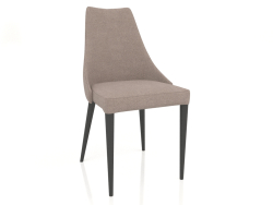 Silla, acabado lacado negro mate, tela 82 (50x58x92 cm)