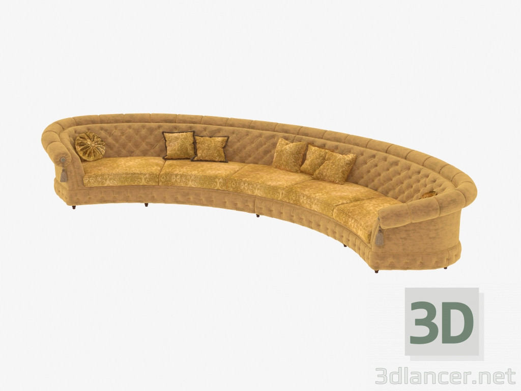 3d model Sofá semicircular clásica - vista previa