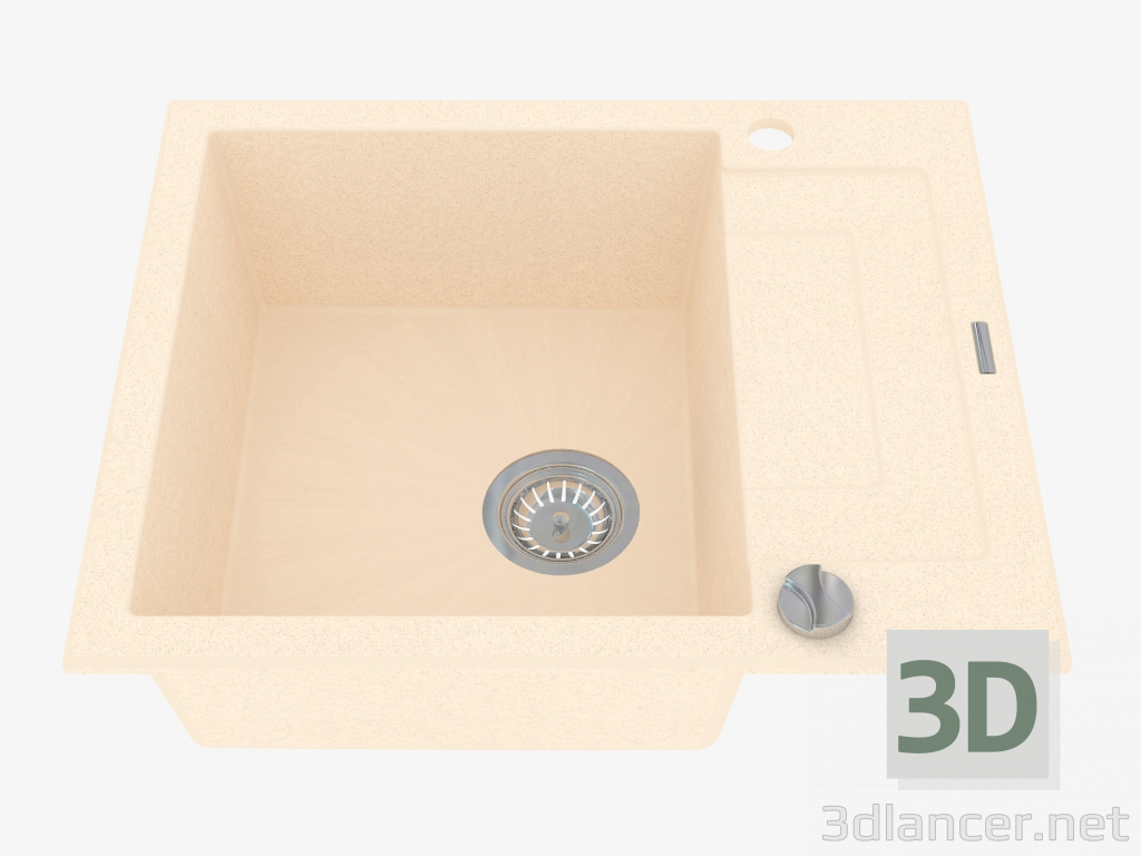 3d model Fregadero, 1 recipiente con un ala para secar - arena Rapido (ZQK 711A) - vista previa