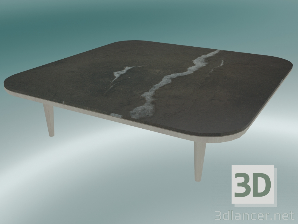 Modelo 3d Mesa de centro Fly (SC11, 120x120 N 32cm, base em carvalho oleado branco com tampo de mesa de mármor - preview