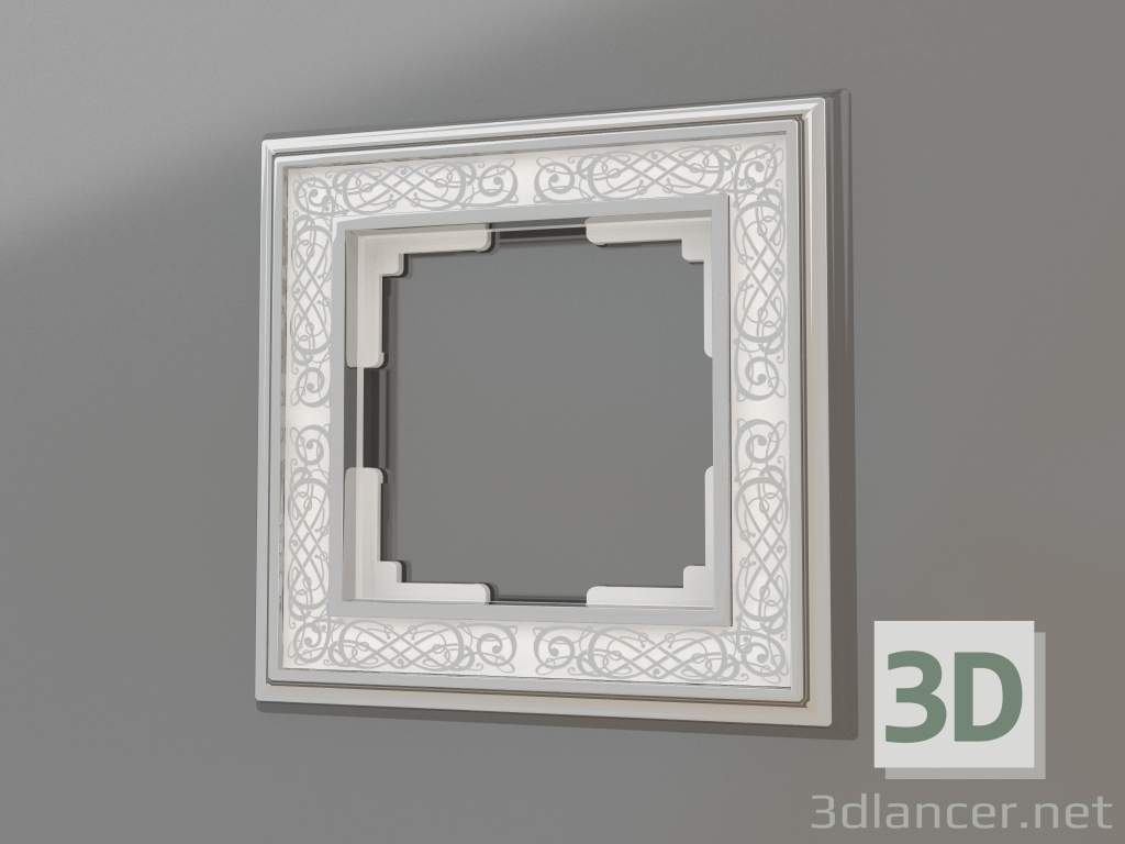 3d model Frame for 1 post Palacio Gracia (chrome-white) - preview