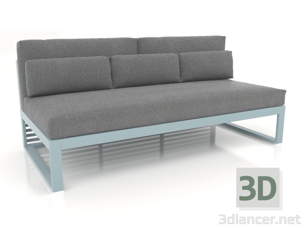 modello 3D Divano modulare, sezione 4, schienale alto (Grigio blu) - anteprima