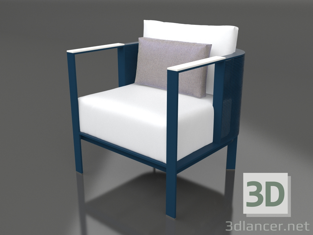 modèle 3D Fauteuil club (Gris bleu) - preview