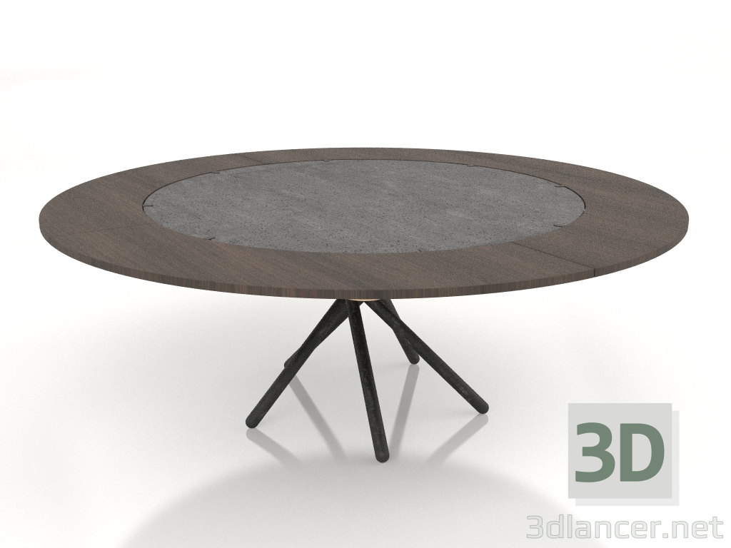 3d model Mesa de comedor Hector 140 (Extra Leaves Dark 140 - 200) - vista previa