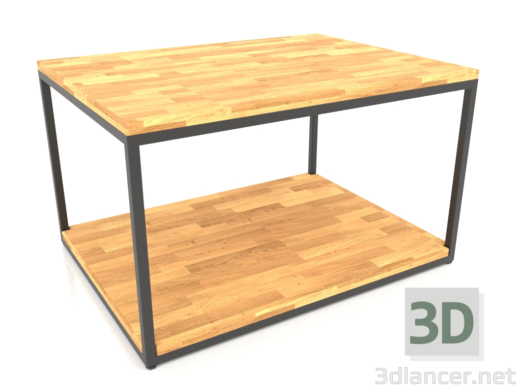 modello 3D Tavolino rettangolare a due livelli (WOOD FLOOR, 80X60X50) - anteprima