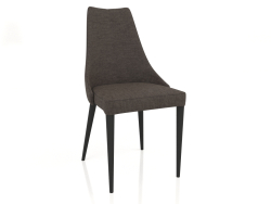 Cadeira com acabamento em laca preta fosca, tecido 111 (50x58x92 cm)