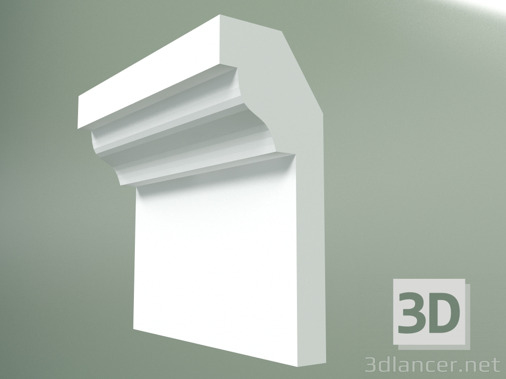 modello 3D Cornicione in gesso (zoccolo a soffitto) KT134 - anteprima