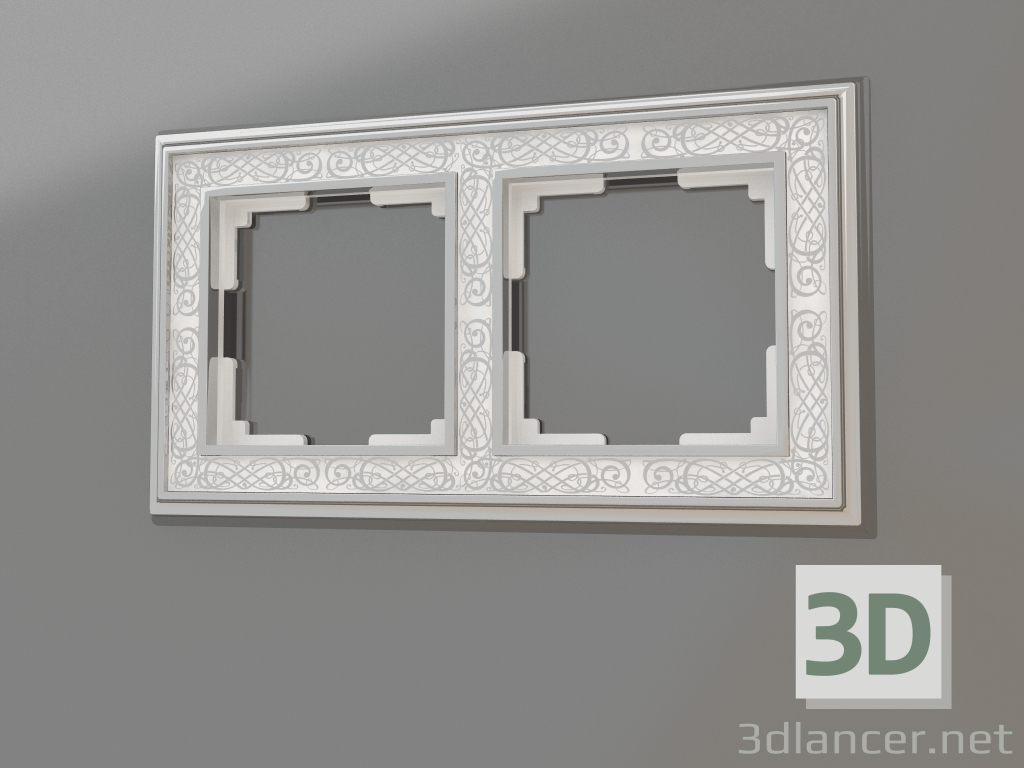 3d model Frame for 2 posts Palacio Gracia (chrome-white) - preview