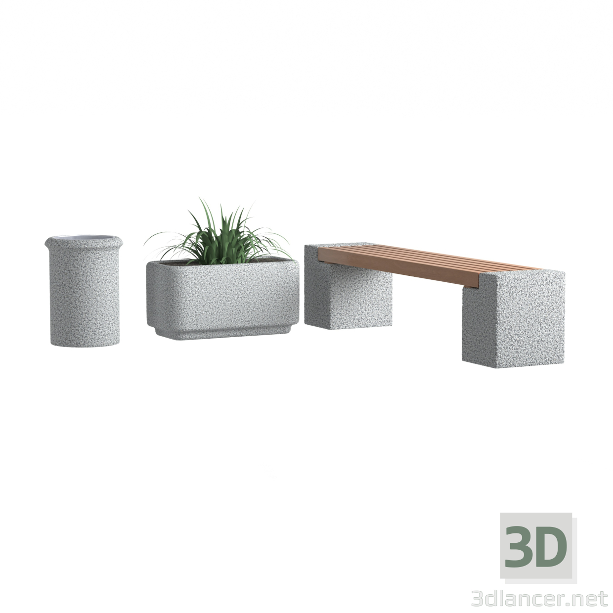 3d Flowerpot Atlas model buy - render