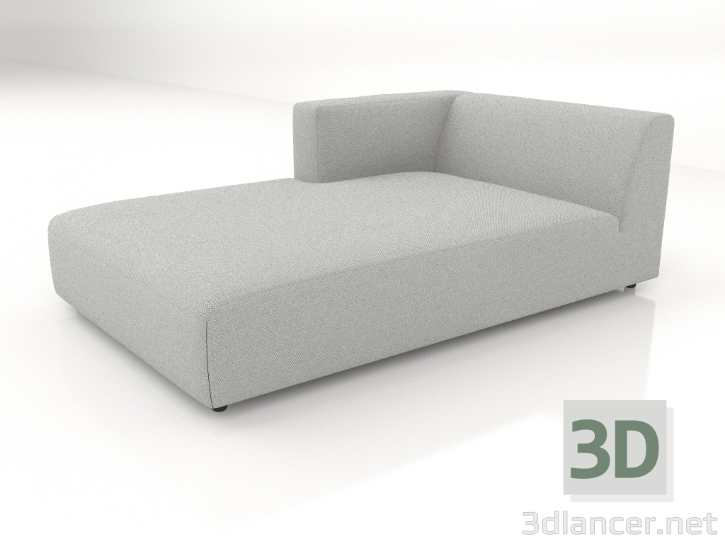 3d model Chaise longue (L) 103x195 con reposabrazos a la izquierda - vista previa