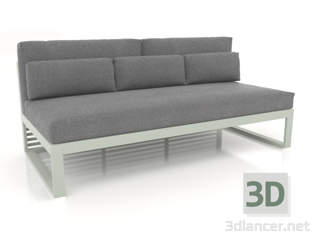 modèle 3D Canapé modulable, section 4, dossier haut (Gris ciment) - preview