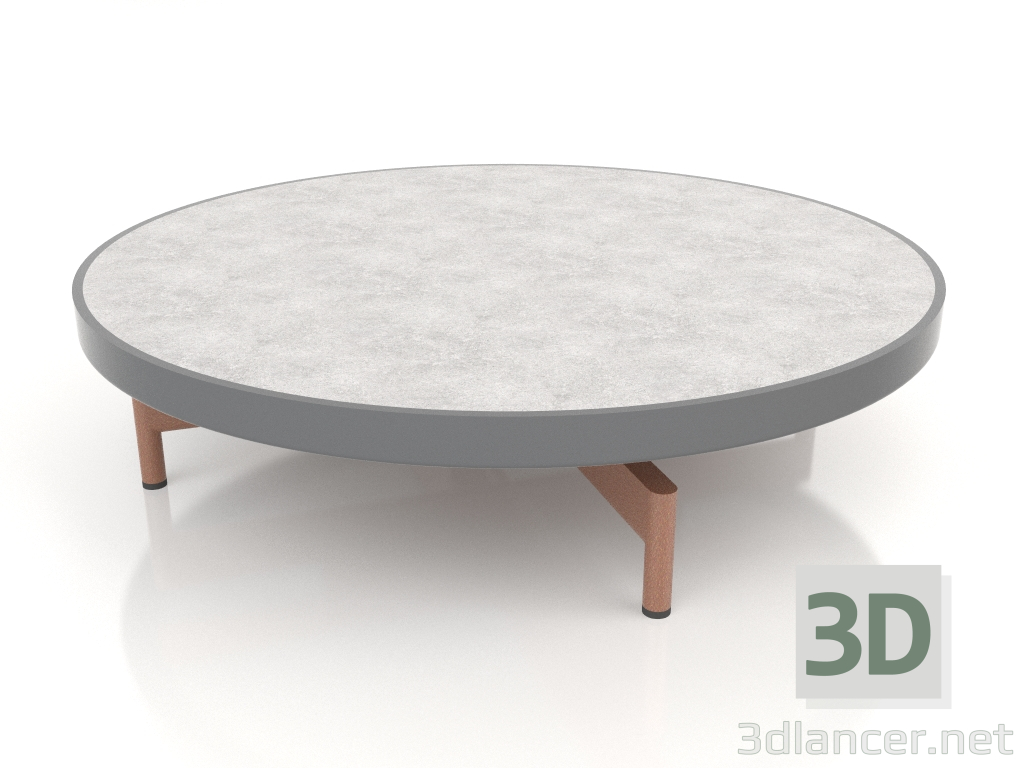 3d model Mesa de centro redonda Ø90x22 (Antracita, DEKTON Kreta) - vista previa